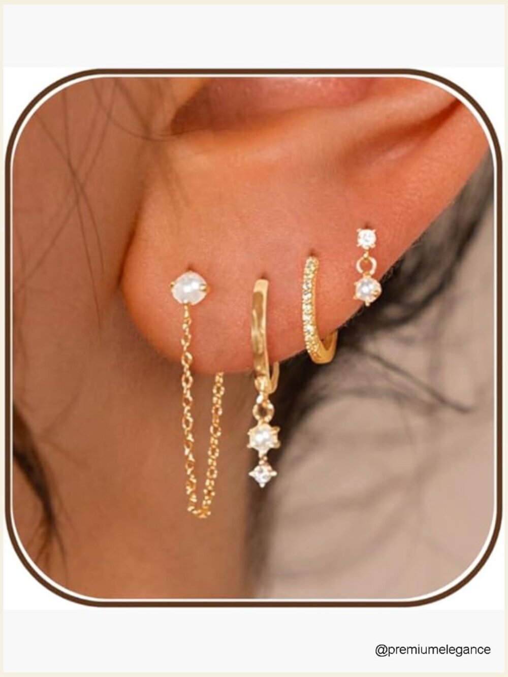 Gold Plated Earring Stack - Pearl Drop & Huggie Hoop Set